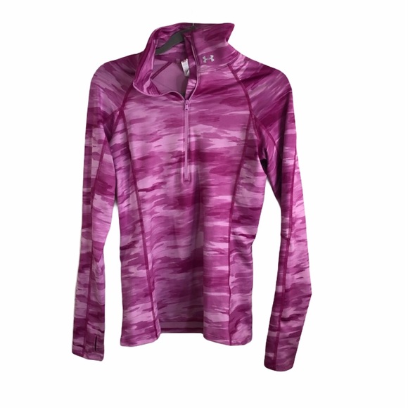 Under Armour Tops - Under Armour Pink Camouflage Half Zip Pullover
